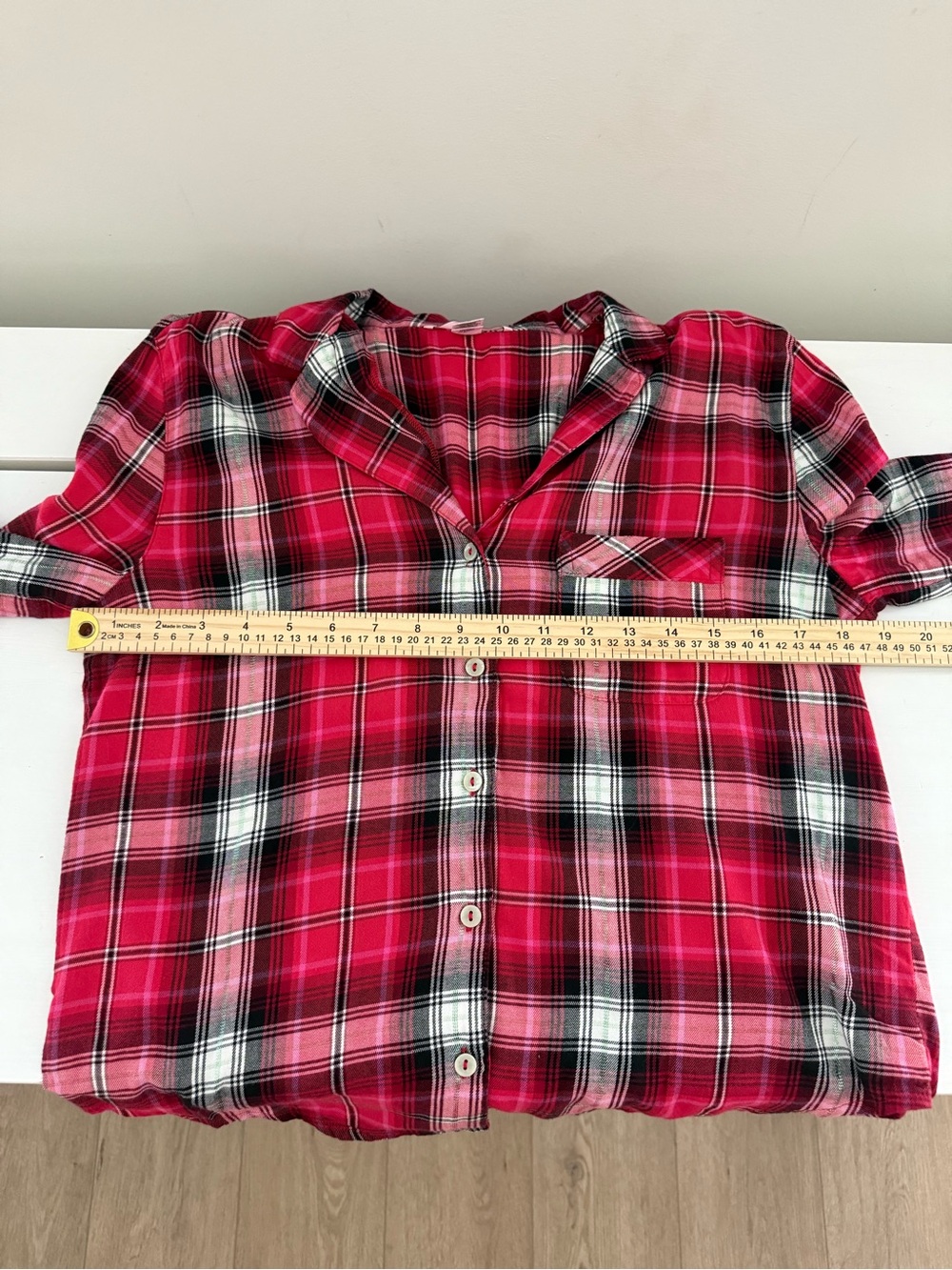 Victoria’s Secret Plaid Pajama Set XS Red Pink Button Up Pants - Picture 9 of 10